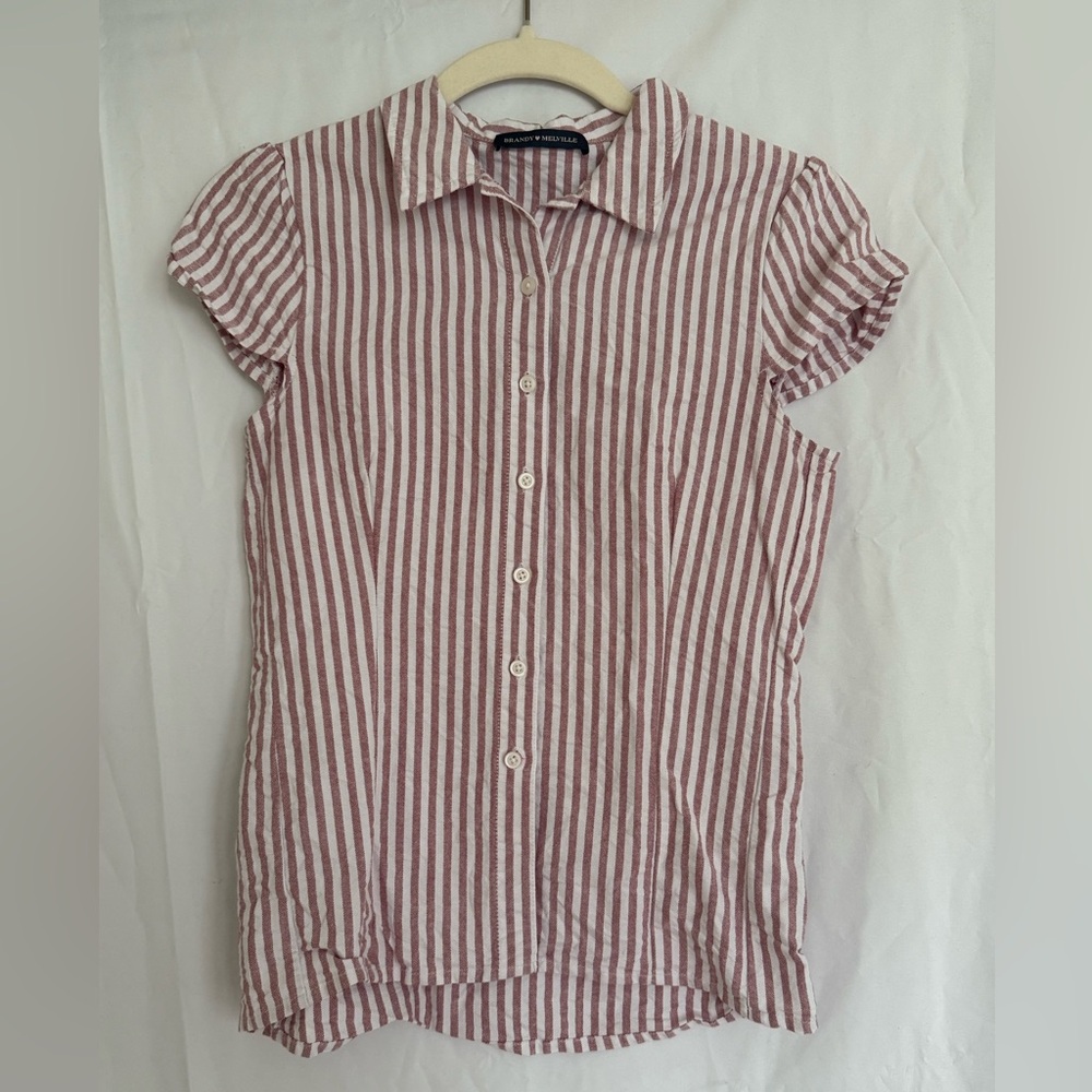 Brandy Melville - John Galt Striped Rue Collared Top